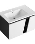 32" wide bathroom vanity with integrated ceramic sink, top angled view | Ace Decor