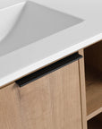 Northvale Series 30" Wall-Mounted Wood Bathroom Vanity with Integrated Sink and Open Storage Shelves