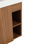 20 inch modern bathroom vanity small with side open shelves and wood finish detail | Ace Decor
