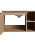 24 / 30 Inch Wood Bathroom Vanity with Integrated Sink, Wall-Mount, Open Storage Shelves