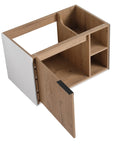24 / 30 Inch Wood Bathroom Vanity with Integrated Sink, Wall-Mount, Open Storage Shelves