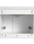 Rear interior view of floating bathroom vanity 24 inch with wall-mounted structure | Ace Decor