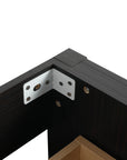 30" black vanity bathroom reinforced corner joint for added stability | Ace Decor
