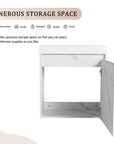 20" Marble White Floating Bathroom Vanity with White Resin Sink & Soft-Close Door