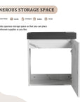 20" Marble Contrast Floating Bathroom Vanity with Black Resin Sink & Soft-Close Door