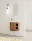 20 inch modern bathroom vanity small wall-mounted in minimalist bathroom setting | Ace Decor