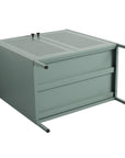 Bottom structure of 30" mint green 30 inch bathroom vanity with legs showing sturdy metal leg frame | Ace Decor