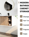 30" wood bathroom vanity with sink highlighting storage for toiletries and bathroom essentials | Ace Decor