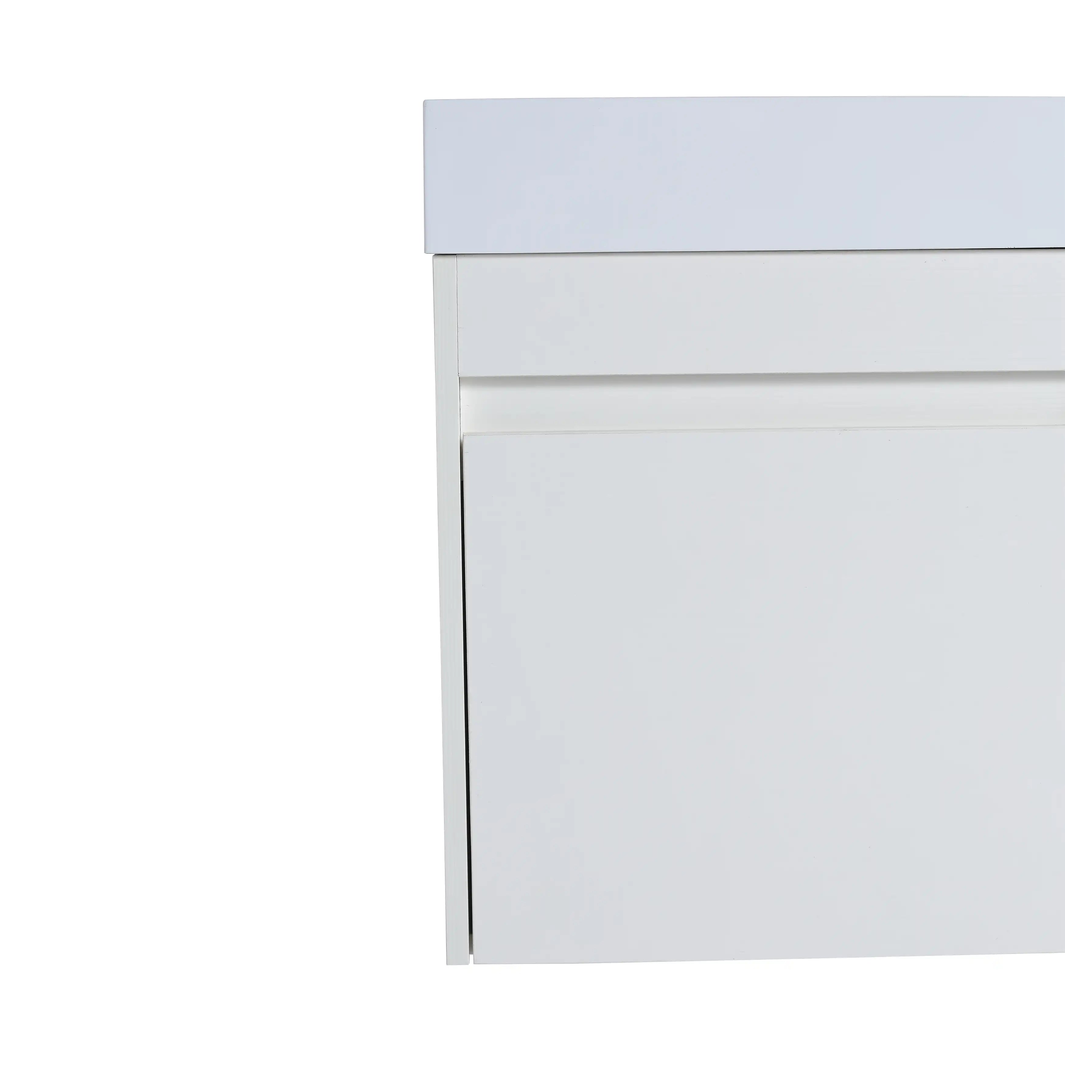 18'' Pure White Floating Bathroom Vanity with White Resin Sink & Soft-Close Cabinet