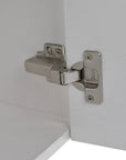 18" white bathroom sink with vanity featuring soft-close hinge and rust-resistant hardware | Ace Decor