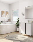 30" White Freestanding Bathroom Vanity with Ceramic Sink - Modern & Compact Design