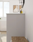 30" White Freestanding Bathroom Vanity with Ceramic Sink - Modern & Compact Design
