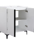 30" White Freestanding Bathroom Vanity with Ceramic Sink - Modern & Compact Design