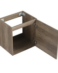 19" Rustic Oak Wall-Mounted Bathroom Vanity with Ceramic Sink and Storage Cabinet