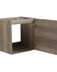 19" bathroom vanity space saver with open storage cabinet in rustic oak | Ace Decor