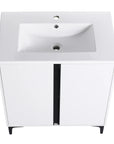 30" White Freestanding Bathroom Vanity with Ceramic Sink - Modern & Compact Design
