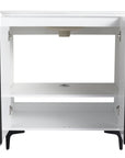 30" White Freestanding Bathroom Vanity with Ceramic Sink - Modern & Compact Design