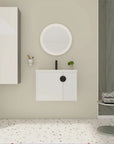 28 inch single floating vanity installed in a modern bathroom with wall-mounted design and integrated sink | Ace Decor