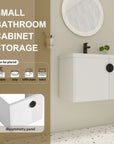 28 inch single floating vanity with compact cabinet storage for small bathrooms, wall-mounted design | Ace Decor