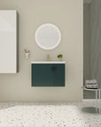 Civetta-Fluted Series 28" Floating Bathroom Vanity with Undermount Sink - Green