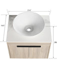 Oakline Vessel Series 24" Bathroom Wall-Mounted Vanity with Slim Tapered Vessel Sink