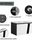 32" Floating Wall-Mounted Bathroom Vanity with Single Sink & Soft-Close Cabinet Door size: 40 X 20