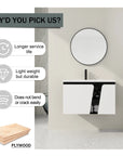 32" wide bathroom vanity plywood construction feature graphic in bathroom setting | Ace Decor