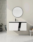 32" Floating Wall-Mounted Bathroom Vanity with Single Sink & Soft-Close Cabinet Door size: 40 X 20