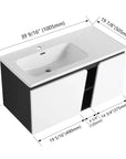 32" Floating Wall-Mounted Bathroom Vanity with Single Sink & Soft-Close Cabinet Door size: 40 X 20