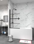 31.5" X 55" Pivot Bathtub Door Frameless color:Matte Black