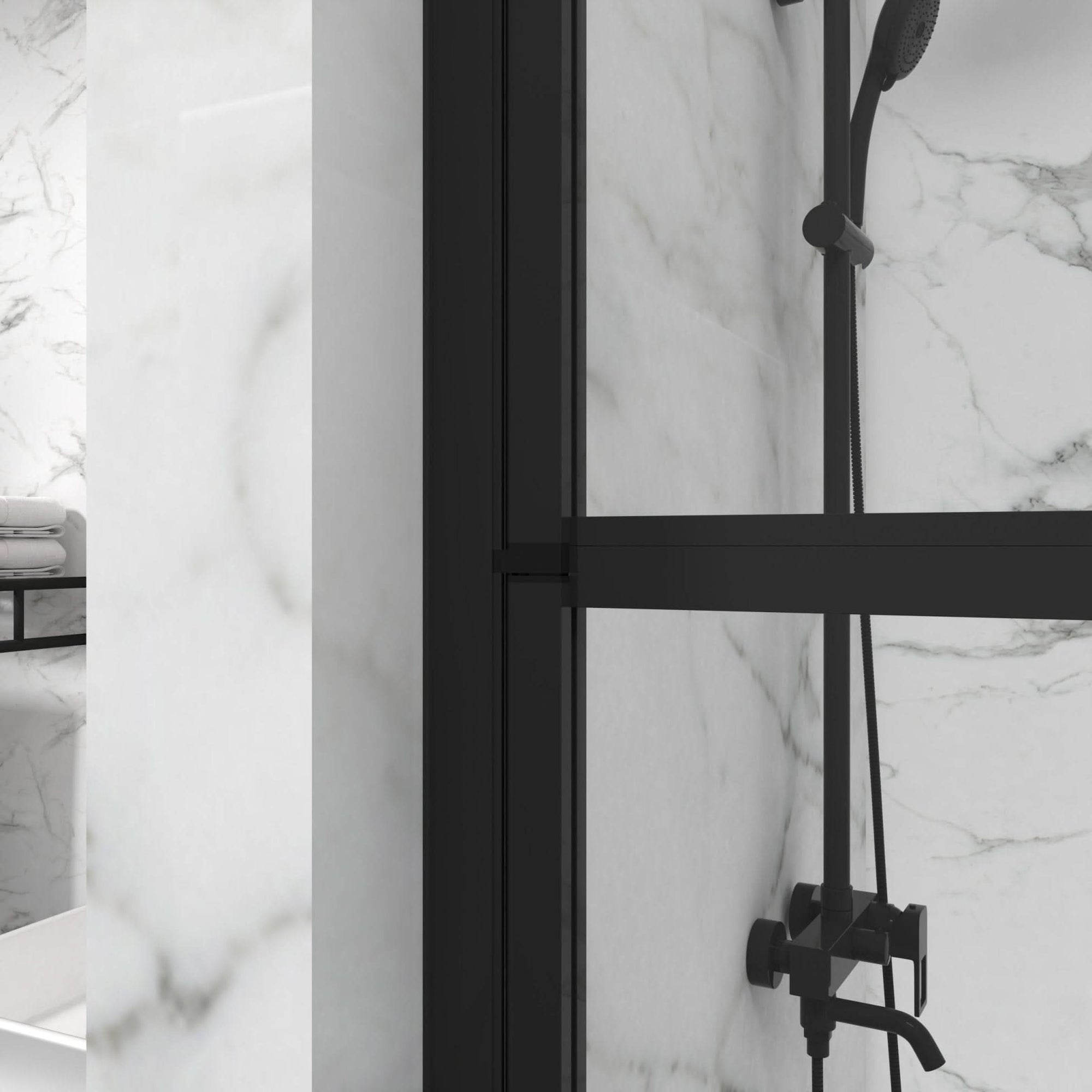 31.5" X 55" Pivot Bathtub Door Frameless color:Matte Black