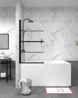 31.5" X 55" Pivot Bathtub Door Frameless color:Matte Black