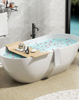 Luxurious Handcrafted Solid Surface Freestanding Bathtub color: white