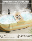 Luxurious Handcrafted Solid Surface Freestanding Bathtub color: white