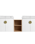 Alira 59'' Wall-Mounted Double Vanity – Gloss White Finish