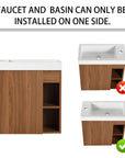 20" Walnut Floating Wall-Mounted Bathroom Vanity with White Resin Sink & Soft-Close Door