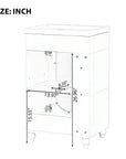 bathroom vanity cabinet with sink two-tier color: white