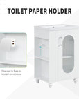 bathroom vanity cabinet with sink two-tier color: white