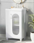 bathroom vanity cabinet with sink two-tier color: white
