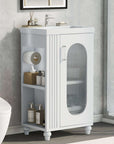 bathroom vanity cabinet with sink two-tier color: white