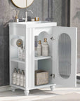 bathroom vanity cabinet with sink two-tier color: white