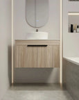 30" Modern Floating Bathroom Vanity with Ceramic Basin & Soft Close Door - White Oak Wall-Mounted Design color: White Oak