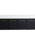 60 inch bathroom vanity wall-mounted black cabinet with thick resin double sink | Ace Decor
