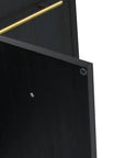 47 inch bathroom vanity cabinet door detail with black chestnut wood grain and gold handle | Ace Decor