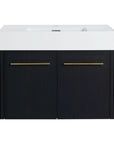 30" wall mounted vanity bathroom front view with double-door design and clean lines | Ace Decor