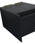 24" black chestnut bathroom vanity base cabinet top view with brass handles | Ace Decor