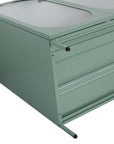 Bottom structure of 30" mint green freestanding single bathroom vanity with sink showing sturdy leg frame | Ace Decor