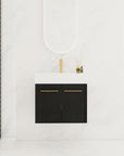 Wall-Mounted Bathroom Vanity with Thick Resin Sink size: 24 X 18
