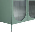 Bottom leg detail of 30" mint green freestanding single bathroom vanity with sink with raised metal legs | Ace Decor