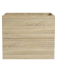 Front view of 24 inch bathroom vanity with drawers in light oak | Ace Decor